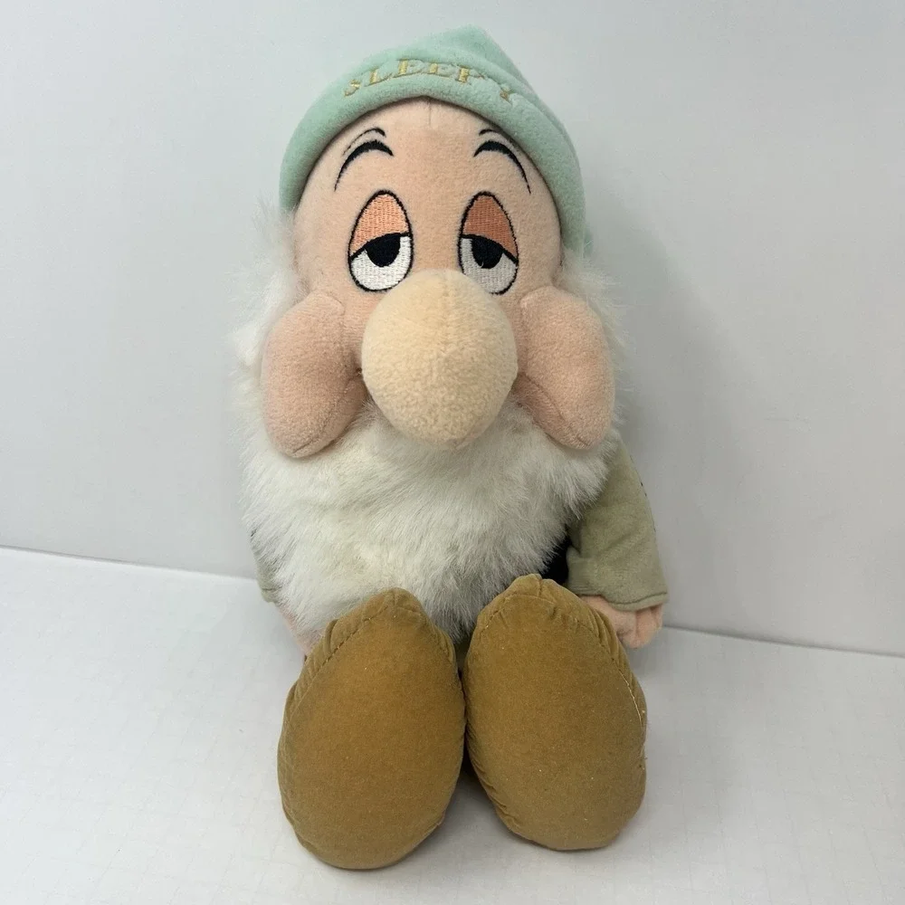 Disney Snow White Dwarfs Sleepy‎ Happy Plush Stuffed Character Toy 9 Inch Soft